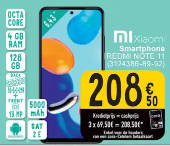 Cora Xiaomi smartphone redmi note 11 (3124386-89-92) aanbieding