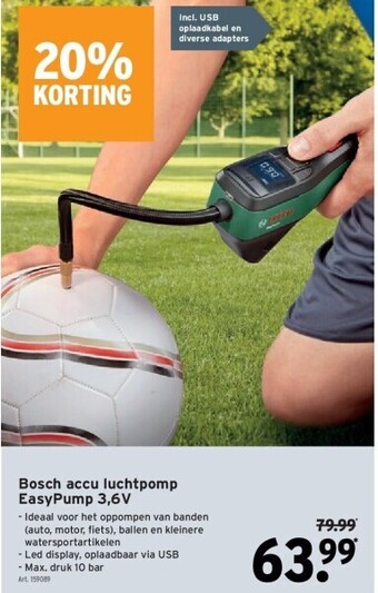 GAMMA Bosch accu luchtpomp easypump 3,6v aanbieding