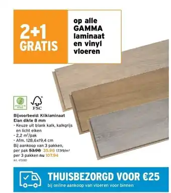 GAMMA Kliklaminaat elan dikte 8 mm aanbieding