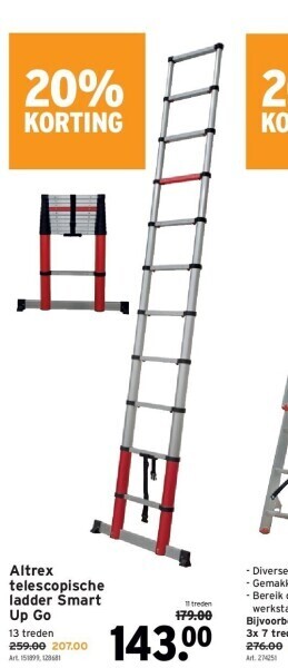 GAMMA Altrex telescopische ladder smart up go aanbieding