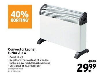 GAMMA Convectorkachel turbo 2 kw aanbieding