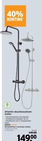 GAMMA Atlantic douchesysteem asher aanbieding