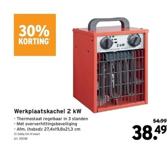GAMMA Werkplaatskachel 2 kw aanbieding