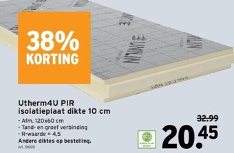 GAMMA Utherm4u pir isolatieplaat dikte 10 cm aanbieding