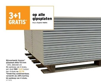 GAMMA Gyproc® gipsplaat dikte 9,5 mm aanbieding
