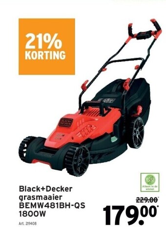 GAMMA Black+decker grasmaaier bemw481bh-qs 1800w aanbieding
