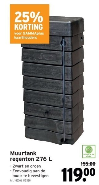 GAMMA Muurtank regenton 276 l aanbieding