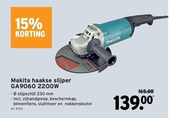GAMMA Makita haakse slijper ga9060 2200w aanbieding