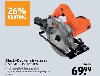 GAMMA Black+decker cirkelzaag cs250l-qs 1250w aanbieding