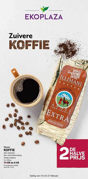 Ekoplaza Illimani koffie aanbieding