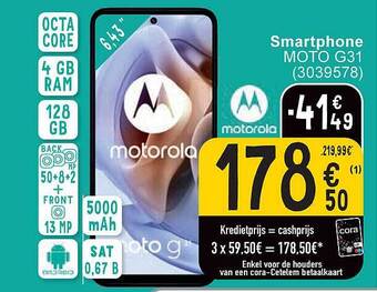Cora Smartphone moto g31 aanbieding