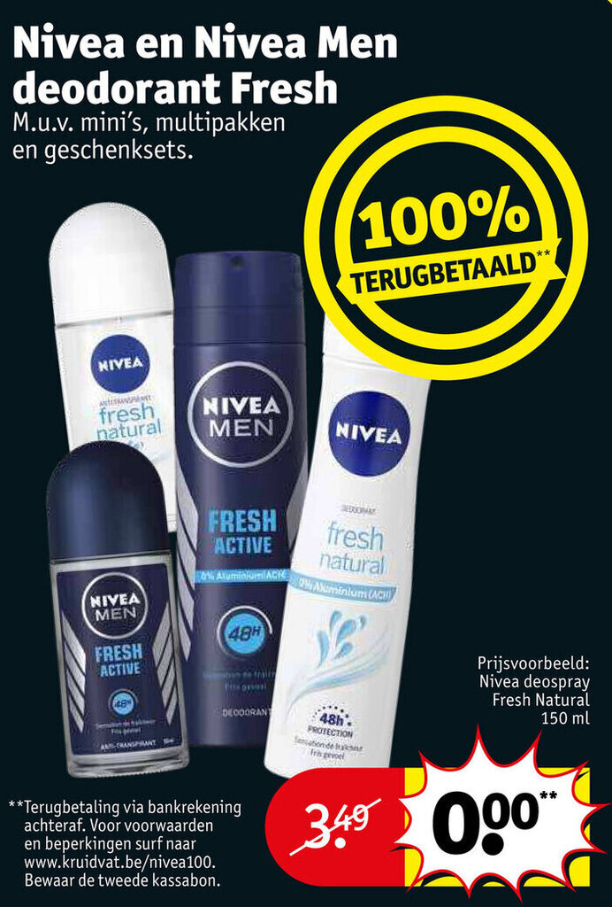 Nivea en nivea men deodorant fresh prijsvoorbeeld nivea deospray fresh