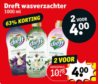Kruidvat Dreft wasverzachter 1000 ml aanbieding