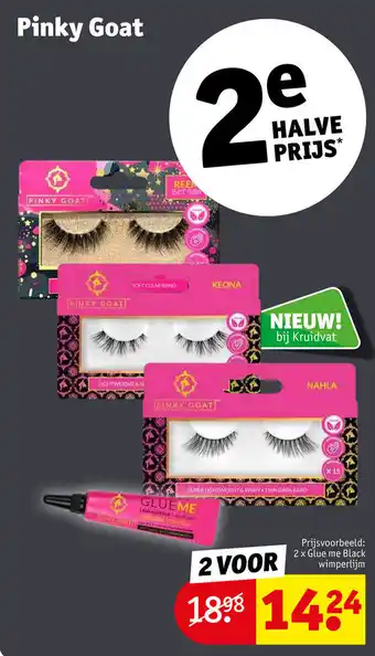 Kruidvat Pinky Goat, prijsvoorbeeld: 2 x glue me black wimperlijm aanbieding