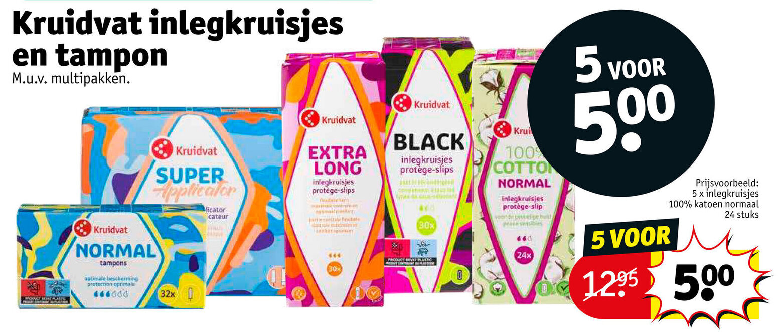Inlegkruisjes en tampon promotie bij Kruidvat