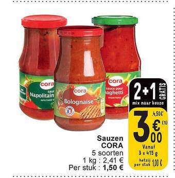 Cora Sauzen aanbieding