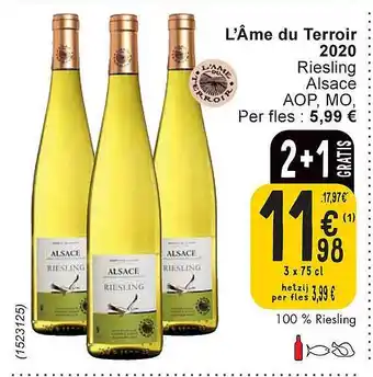 Cora L'âme du terroir riesling alsace aanbieding