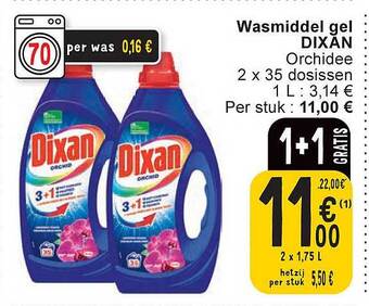 Cora Wasmiddel gel dixan aanbieding