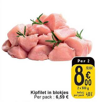 Cora Kipfilet in blokjes aanbieding