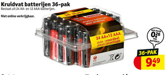 Kruidvat Kruidvat batterijen 36-pak aanbieding