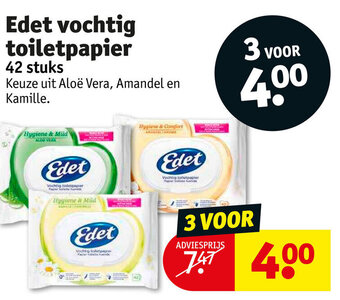 Kruidvat Edet vochtig toiletpapier 42 stuks aanbieding