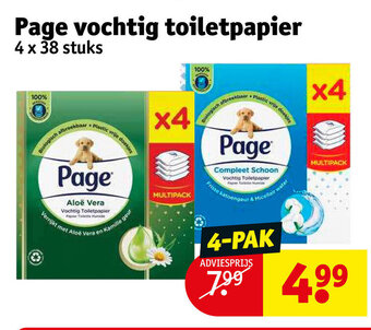 Kruidvat Page vochtig toiletpapier 4 x 38 stuks aanbieding