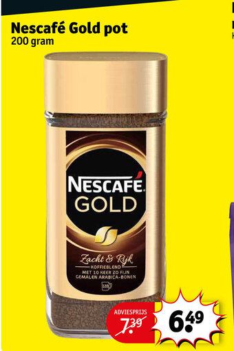 Kruidvat Nescafe gold pot 200 gram aanbieding