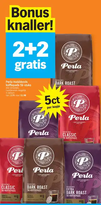 Albert Heijn Perla huisblends koffiepads 56 stuks aanbieding