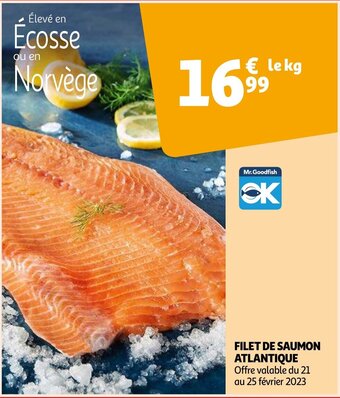 Auchan Filet de saumon atlantique le kg aanbieding