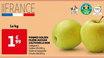 Pommes golden filiere auchan cultivons le bon le kg