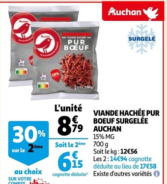 Viande hachee pur boeuf surgelee auchan 700g