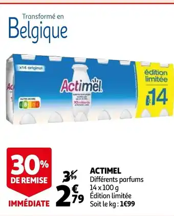 Auchan Actimel differents parfums 14 x 100 g aanbieding