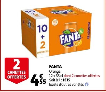 Auchan Fanta orange 12 x 33 cl aanbieding