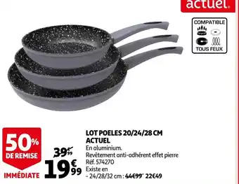 Actuel lot poeles 20/24/28cm