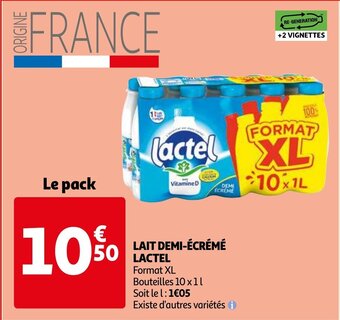 Lactel lait demi-ecreme le pack