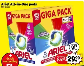 Kruidvat Ariel all-in-one pods aanbieding