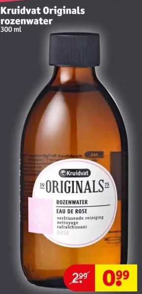 Kruidvat Kruidvat originals rozenwater 300 ml aanbieding