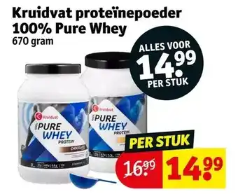 Kruidvat Kruidvat proteïnepoeder 100% pure whey 670 aram aanbieding