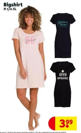 Kruidvat Bigshirt m t/m xl aanbieding