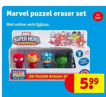 Kruidvat Marvel puzzel eraser set aanbieding