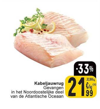 Cora Kabeljauwrug aanbieding