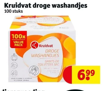 Kruidvat Kruidvat droge washandjes 100 stuks aanbieding
