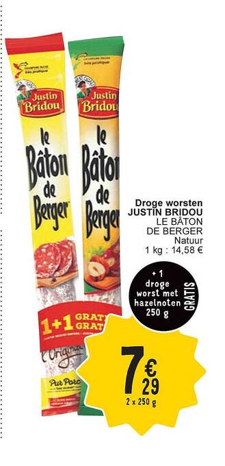 Cora Droge worsten justin bridou aanbieding