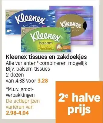 Kleenex tissues en zakdoekjes