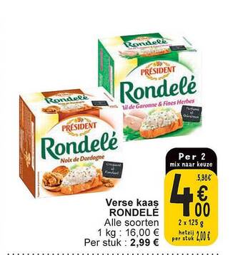 Cora Verse kaas rondele aanbieding