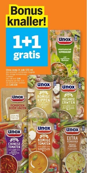 Albert Heijn Unox soep in zak 570 ml aanbieding