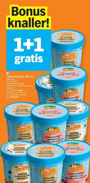Albert Heijn Ijsboerke pints 460 ml aanbieding