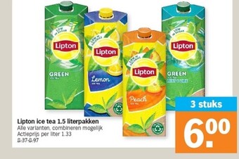 Albert Heijn Lipton ice tea 1.5 literpakken aanbieding
