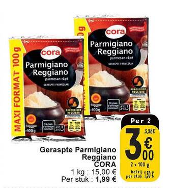 Cora Geraspte parmigiano reggiano aanbieding