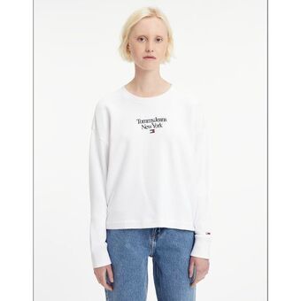 La Redoute Tommy hilfiger sweater met ronde hals, logo vooraan aanbieding